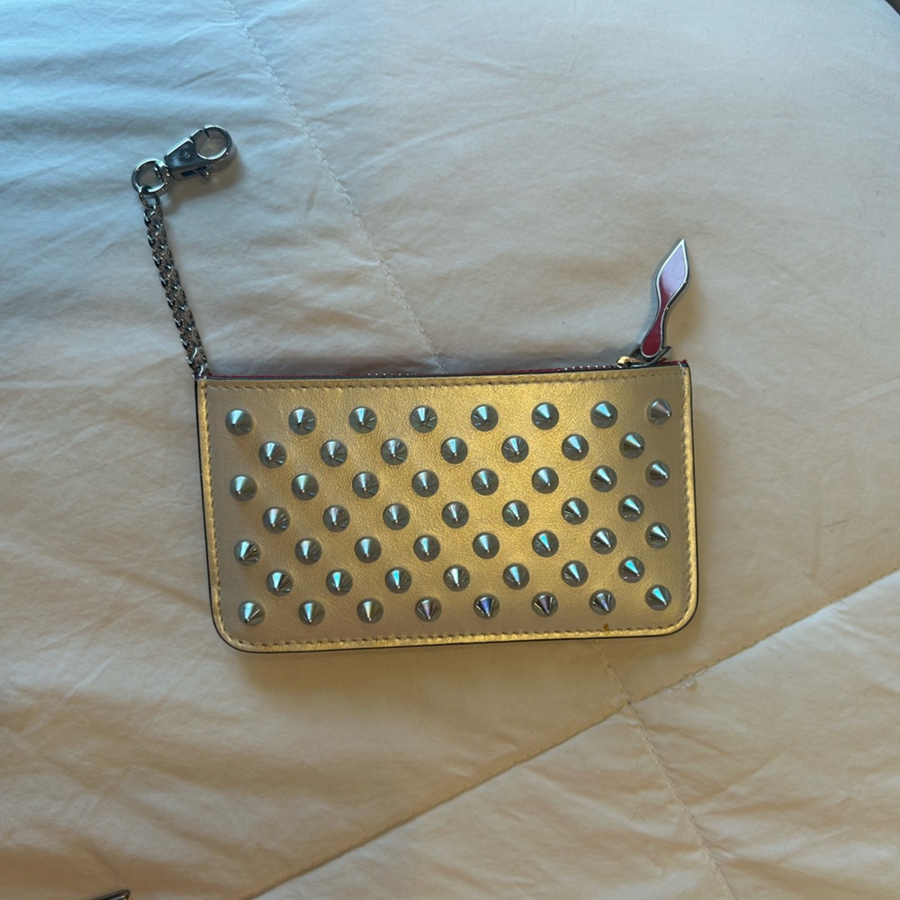 Christian Loubuiton spike card holder/key